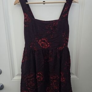 Old Navy Burgundy Floral Mini Dress